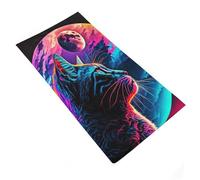 Cat Looking at The Moon Basics - Juego de toallas de playa y piscina de secado rápido para una piel suave y duradera, 35 x 73 cm