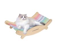 Cat Lounge Chair, Cooling Elevated Cat Bed, Wooden Kitten Hammock Lounger, Scratch-Resistant Puppy Sofa, Indoor Outdoor Pet Furniture for Comfortable Rest and Playtime, 19.29x12.4x5.91 inches