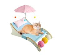 Cat Lounger Animals Hammock with Scratcher & Sunshade Mesh Cat Bed Beach