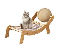 Cat Lounger Scratcher, Cat Chair Scratcher with Toy Ball, Corrugated Paper Pet Furniture For Boredom Relief, Ideal For Balcony, Indoor/Outdoor Use, Sunbathing, and Beach Days, 11.3x24.61x10.08 Inches