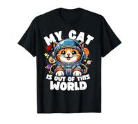 Cat Lover diseña un divertido gato con la frase «Mi gato está fuera de este mundo» Camiseta