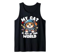 Cat Lover diseña un divertido gato con la frase «Mi gato está fuera de este mundo» Camiseta sin Mangas