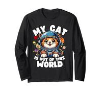 Cat Lover diseña un divertido gato con la frase «Mi gato está fuera de este mundo» Manga Larga
