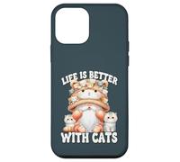 Cat Lover Gnome For Cat Mom Grandma Life Is Better With Cats Carcasa para iPhone 12 mini