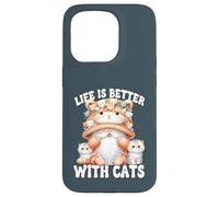 Cat Lover Gnome For Cat Mom Grandma Life Is Better With Cats Carcasa para iPhone 15 Pro
