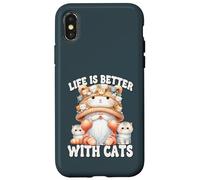 Cat Lover Gnome For Cat Mom Grandma Life Is Better With Cats Carcasa para iPhone X/XS