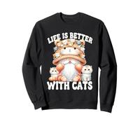 Cat Lover Gnome For Cat Mom Grandma Life Is Better With Cats Sudadera