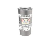 Cat Lover May Spontaneously Start Talking About My Pussy Vaso térmico de acero inoxidable de doble pared