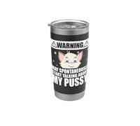 Cat Lover May Spontaneously Start Talking About My Pussy Vaso térmico de acero inoxidable de doble pared