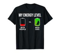Cat Lover My Energy Level, Divertido Gato, mamá, Gato, papá Camiseta