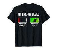 Cat Lover My Energy Level, Divertido Gato, mamá, Gato, papá Camiseta