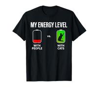 Cat Lover My Energy Level, Divertido Gato, mamá, Gato, papá Camiseta