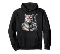 Cat Lover Robot Cyborg AI Cats Robotic Dystopian Sudadera con Capucha