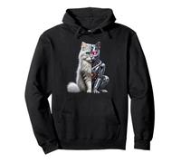 Cat Lover Robot Cyborg AI Cats Robotic Dystopian Sudadera con Capucha