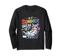 Cat Lover Summer Break Cute Feline Fan Vacation Manga Larga