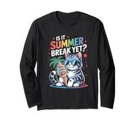 Cat Lover Summer Break Cute Feline Fan Vacation Manga Larga