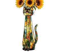 Cat Lover Vase - Whimsical Creative Kitten Planter Decor, Cute Desk Shelf Ornament Piece, Artistic Indoor Display Accent, Charming Home Styling for Office Apartment Bedroom Living Room Balcony Space