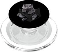Cat Lovers British Shorthair In Pocket Funny Kitten PopSockets PopGrip para MagSafe