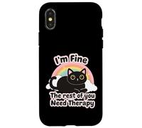 Cat Lover'S Funny I'm Fine The Rest of You Need Therapy Carcasa para iPhone X/XS