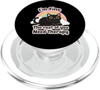 Cat Lover'S Funny I'm Fine The Rest of You Need Therapy PopSockets PopGrip para MagSafe
