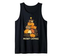 Cat Lovers Meowy Catmas Funny Christmas Cats Men Women Kids Camiseta sin Mangas