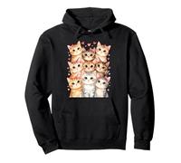 Cat Loving Girls Nueve Gatos con Lazos Rosas y corazón de Amor Sudadera con Capucha