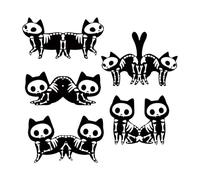 Cat Magnetic Bookmark, Skeleton Cat Page Holder, Cute Book Marker Set, Strong Clip Design for Secure Reading Use 10 Pieces Teachers Bookworms Adults Women Librarians Students Gift Set