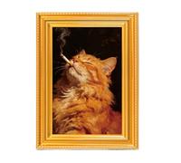 Cat Magnets - Adorable Feline Pattern Locker Sticker for Home | Wooden Frame Decorative Magnets with Powerful Magnetic Backing & Artistic Animal Graphics for Kitchen, Playroom, Fridge and School