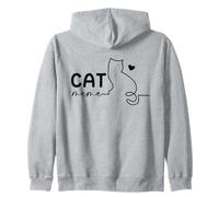 Cat Mama - Camisa para amantes de las mascotas, diseño de gato con contorno de corazón Sudadera con Capucha
