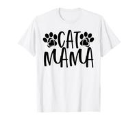 Cat Mama Paw Prints para Amantes de los Gatos Día Nacional del Gato Camiseta