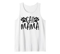 Cat Mama Paw Prints para Amantes de los Gatos Día Nacional del Gato Camiseta sin Mangas