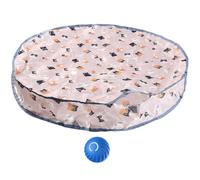 Cat Mat con bola, Cat Hunting Cover, USB recargable interactive automático Rolling Toy Game for Indoor Ejercise and Playing, 8,66 x 2,36 x 3,15 pulgadas, 210 g, poliéster de silicona