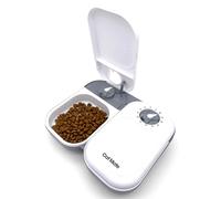 Cat Mate C200 Comedero automático para mascotas de 2 comidas con temporizador y bolsa de hielo para gatos y perros pequeños, para uso con alimentos húmedos y secos, color blanco