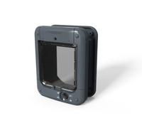 Cat Mate Puerta para Gatos controlada por Microchip (360) - para Gatos y Perros pequeños, hasta 30 Mascotas, para acristalamiento Simple/múltiple, UPVC, Paredes y Madera, Gris