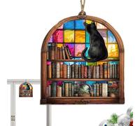 Cat Memorial Color Pendant In - Ventana Felinas, Acrílico Decoración para Gatos | Silueta De Luz Solar, Animal Doméstico Tributo Suspendido para El