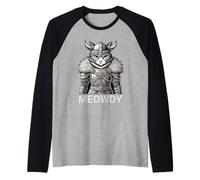 Cat Meowdy Nordic Viking For Moody Women Girl Cat Lover Camiseta Manga Raglan