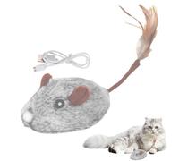 Cat Mice Toy, Electronic Plush Kitten Toy, Feather Tail Cat Toy, USB Rechargeable Cat Toy, Smart Sensing Cat Toy, Moving Cat Toy, Squeaky Cat Toys, Cat Toys For All Breeds, Interactive Cat Toy