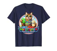 Cat & Milkshake Gafas de Sol Mes Mundial de Concienciación sobre el Autismo TDAH Camiseta