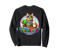 Cat & Milkshake Gafas de Sol Mes Mundial de Concienciación sobre el Autismo TDAH Sudadera