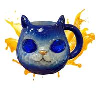 Cat Mineral Mug - Crystal Resin Coffee Cup, Multifunctional Handmade Geode Animal Drinkware | long lasting Decorative Table Accessory Home Giffts For Coffee Tea Cat Lovers Women Men Friends