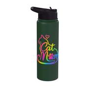 Cat Mom Cat Lover Cute Mother's Day Mama I Love My Cat Stainless Steel Insulated Water Bottle