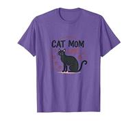 Cat Mom Life: Feline Lover'S Whimsical Paw, Gato Camiseta, Hombre, Morado Jaspeado, 3XL