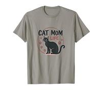 Cat Mom Life: Feline Lover'S Whimsical Paw, Gato Camiseta, Hombre, Pizarra, XL