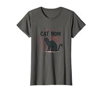 Cat Mom Life: Feline Lover'S Whimsical Paw, Gato Camiseta, Mujer, Asfalto, M