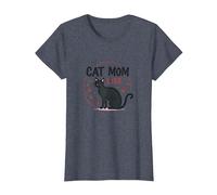 Cat Mom Life: Feline Lover'S Whimsical Paw, Gato Camiseta, Mujer, Azul Jaspeado, 3XL