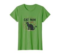 Cat Mom Life: Feline Lover'S Whimsical Paw, Gato Camiseta, Mujer, Hierba, XL