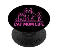 Cat Mom Life PopSockets PopGrip Adhesivo