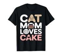 Cat Mom Loves Cake - Cita Divertida de Postre felino Camiseta