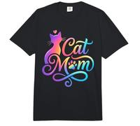 Cat Mom, Mujer | Retro Cat Mom Graphic Comfort Colors Adult Heavyweight T-Shirt