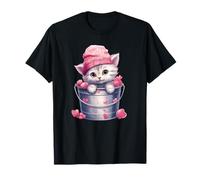 Cat Mom Valentines Graphic For Girls and Grandma Cute Kitten Camiseta